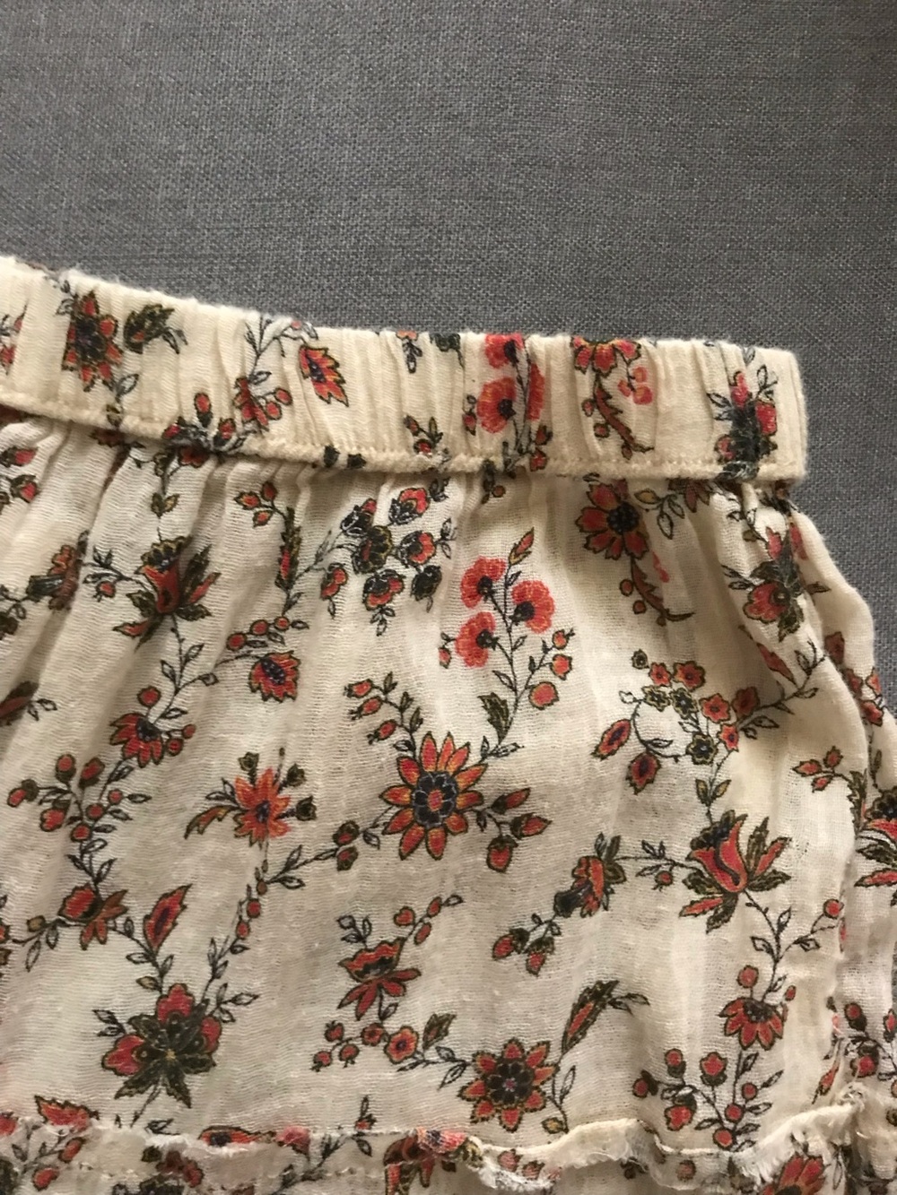 Denim & Supply Ralph Lauren Cream Maxi Skirt with Red Floral Print - Picture 6 of 7